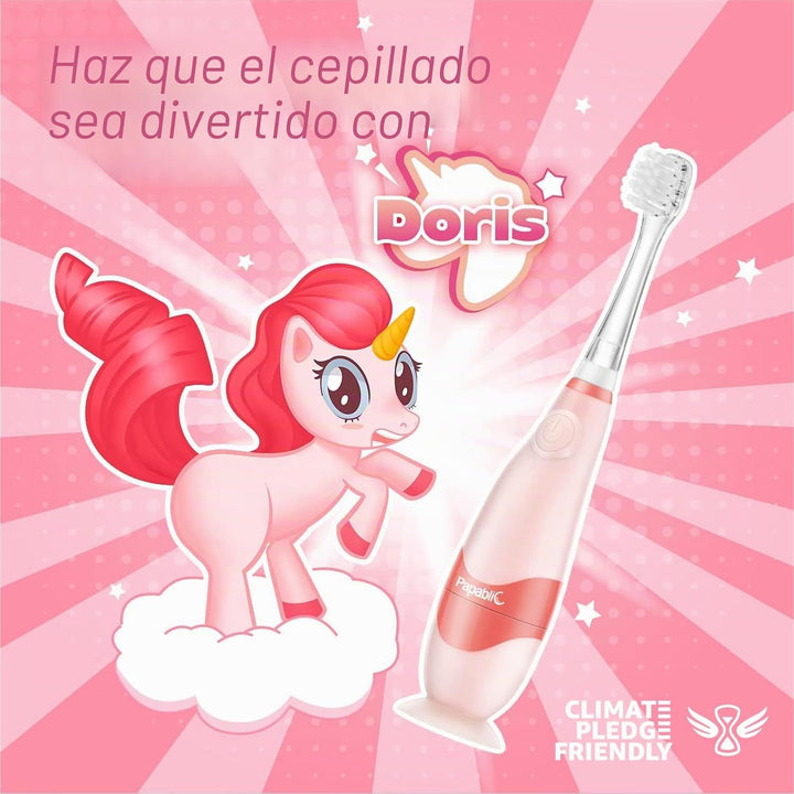 Papablic Cepillo de Dientes Eléctrico Sónico para Niños Pequeños de...