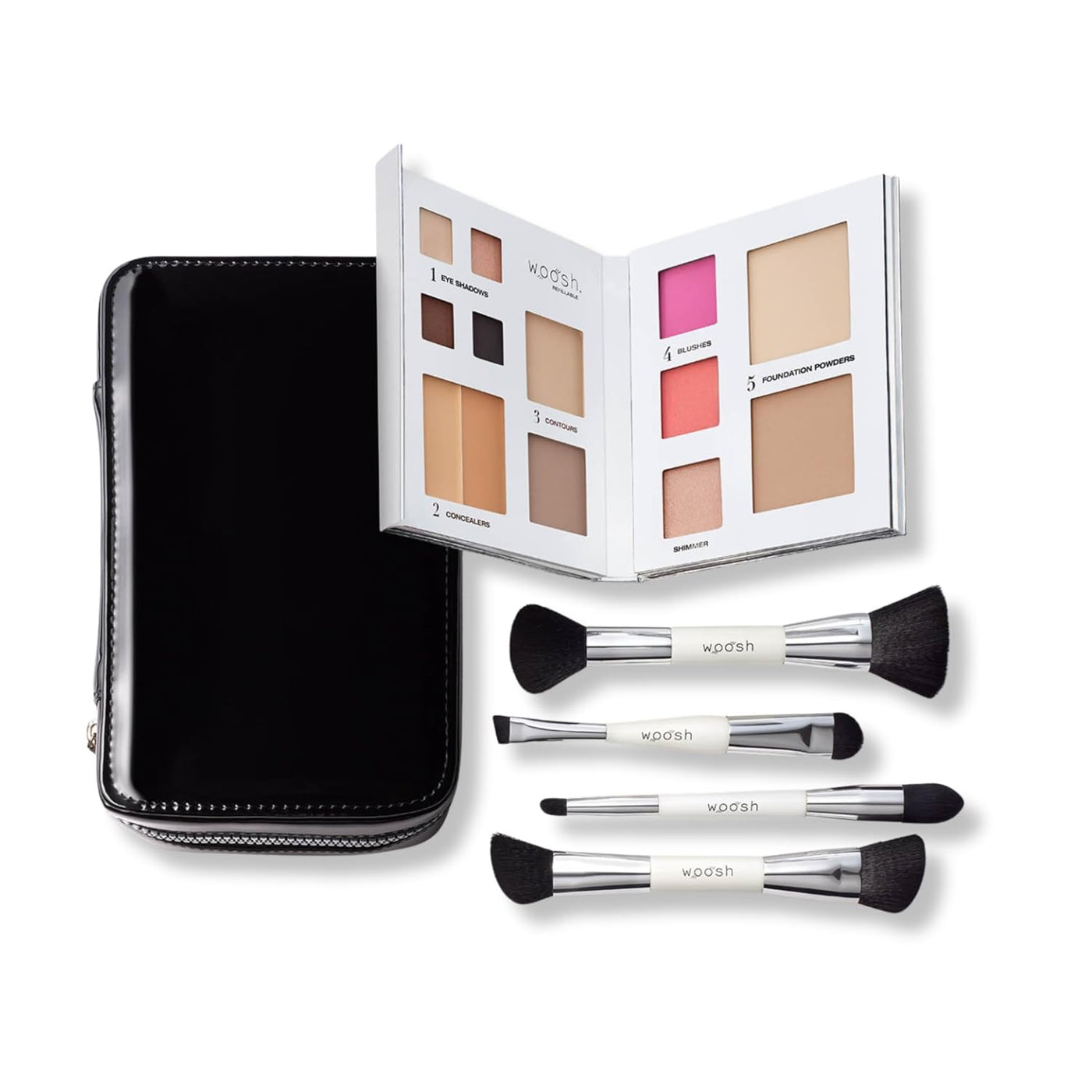 Woosh Beauty, Jetsetter Bundle, Fold Out Face Original, Juego de br...