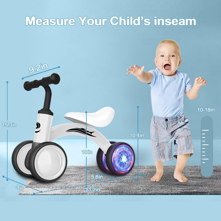 Bicicleta de equilibrio para bebés con iluminación colorida para ni...