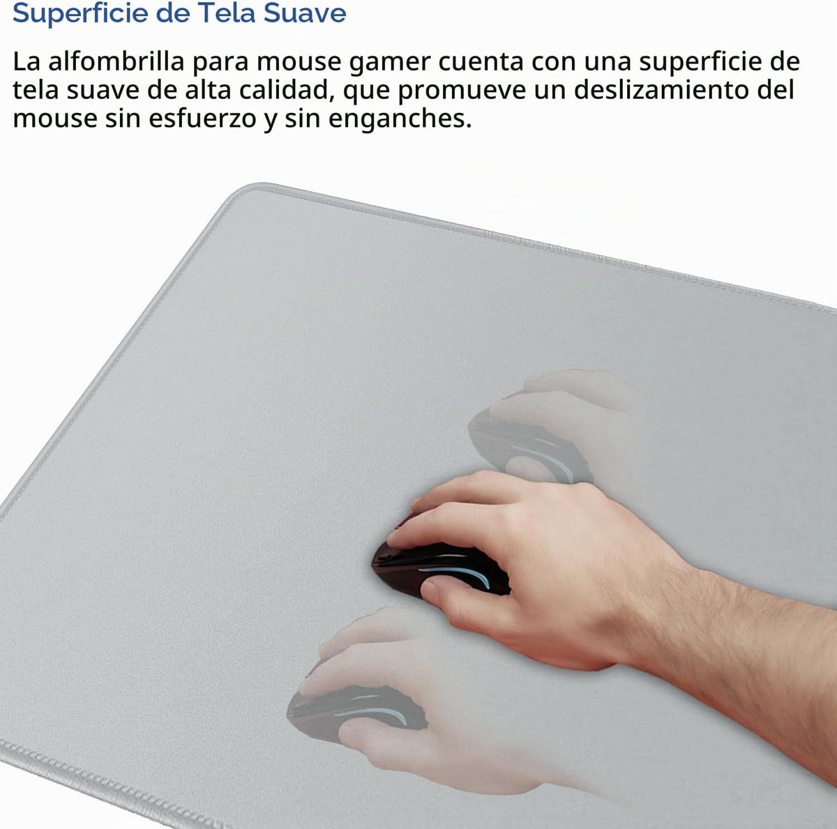 Alfombrilla de mouse grande extendida para juegos con bordes cosidos, 47.3