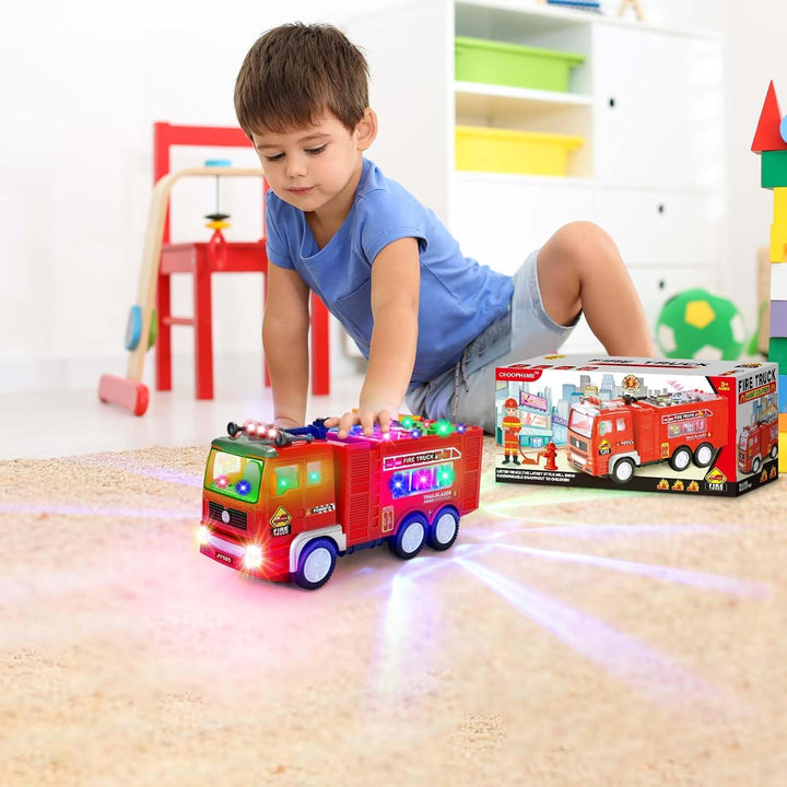 Camión de Bomberos Juguetes con Música 4D Luz LED Automática Luz In...