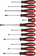 Milwaukee Juego de 12 destornilladores Tri-Lobe 4932472003, rojo