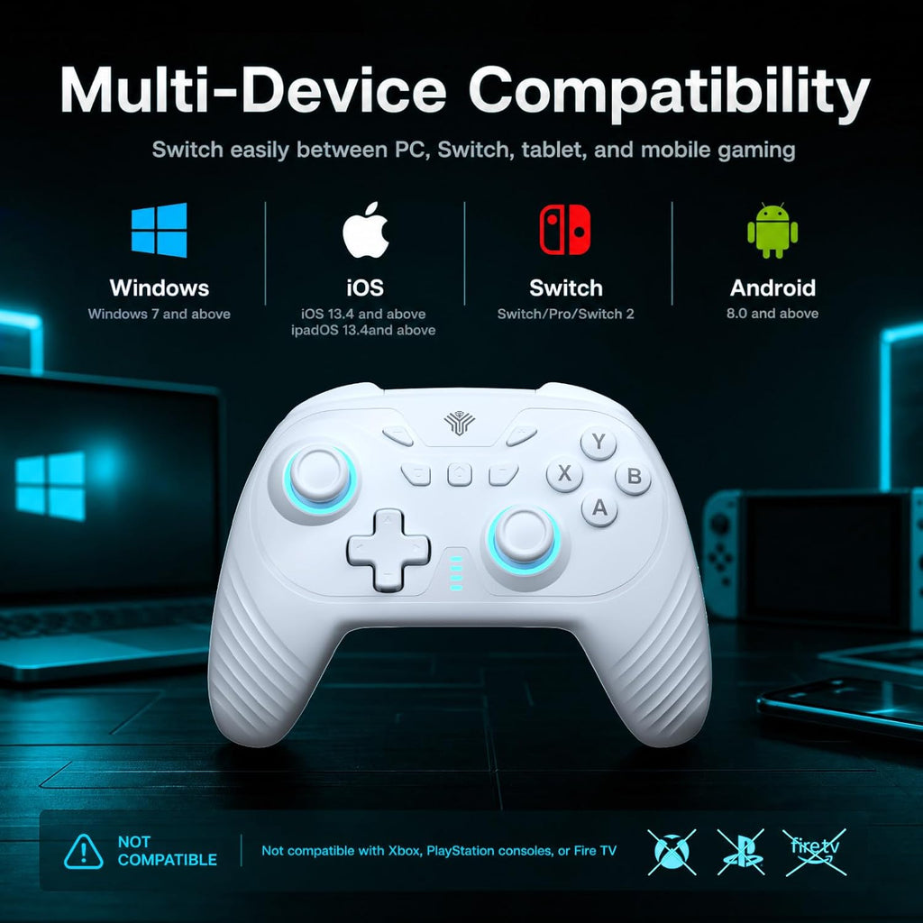 YUYIU Controlador Inalámbrico para Juegos para PC, Switch, Steam Deck, Android, iOS