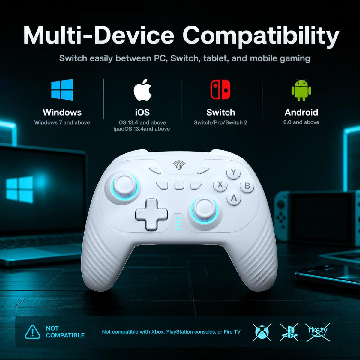 YUYIU Controlador Inalámbrico para Juegos para PC, Switch, Steam Deck, Android, iOS