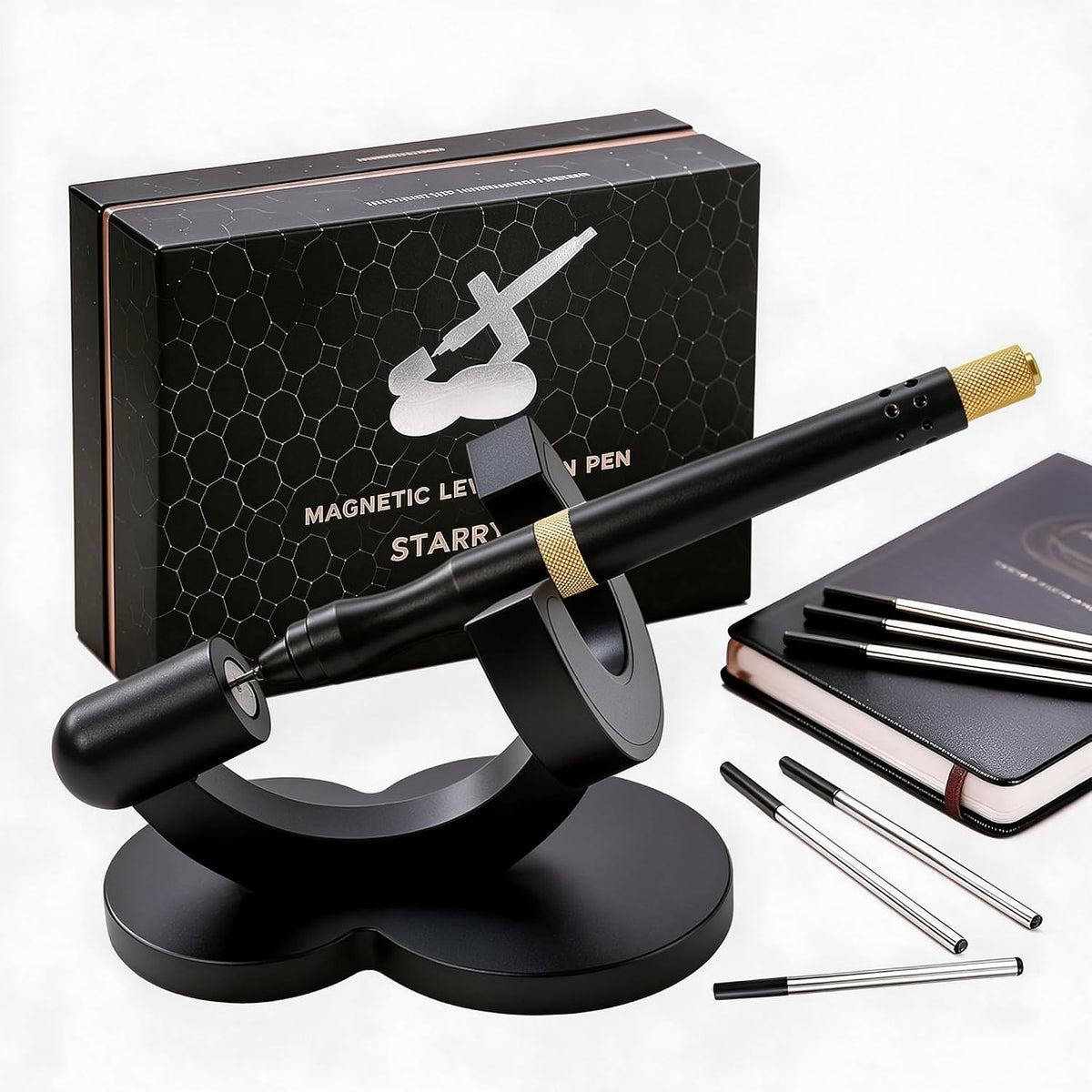 Bolígrafo de levitación magnética, bolígrafo flotante antigravedad de metal para aliviar el estrés, juego de regalo de decoración de escritorio de oficina para hombres, papá, jefe