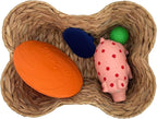 Cesta de juguetes para perros, cubo de juguete con forma de hueso