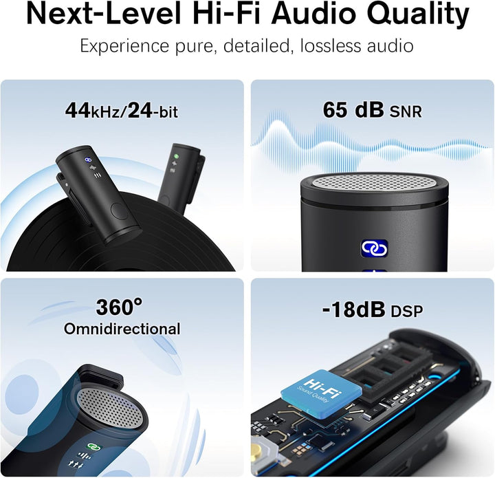 Rythflo Micrófono Lavalier inalámbrico para iPhone\/Android\/iPad (...