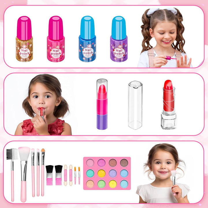 Kit de maquillaje infantil de 58 piezas para niña, juego de cosméti...