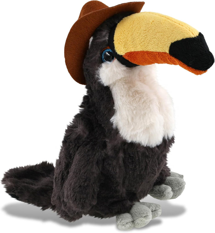 DolliBu Sombrero de vaquero de peluche de tucán súper
