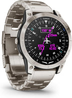 Garmin D2™ Mach 1, reloj inteligente aviador con pantalla táctil con mapa móvil GPS, tiempo de aviación, características de salud y bienestar y más, pulsera de titanio ventilada