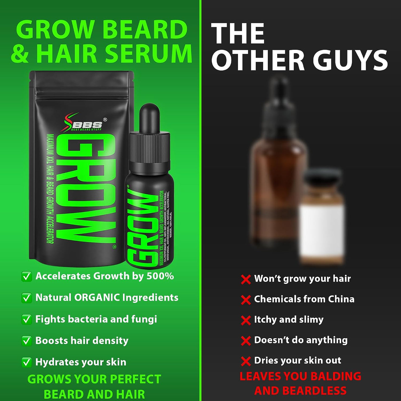 Suero para el Crecimiento de la Barba - GROW Maximum XXL Aceite par...