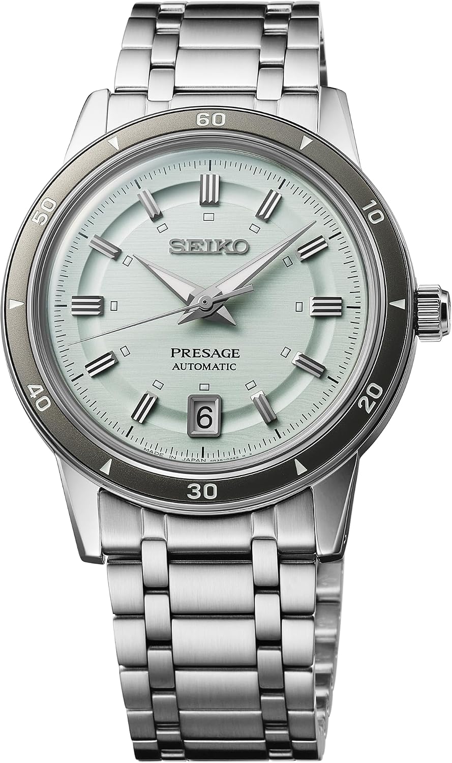 Reloj Seiko para Hombre - Colección Presage - con Calendario de Fecha, Resistencia al Agua de 50M, Caja Trasera Transparente con Tornillo, Diámetro de Caja de 39.5mm