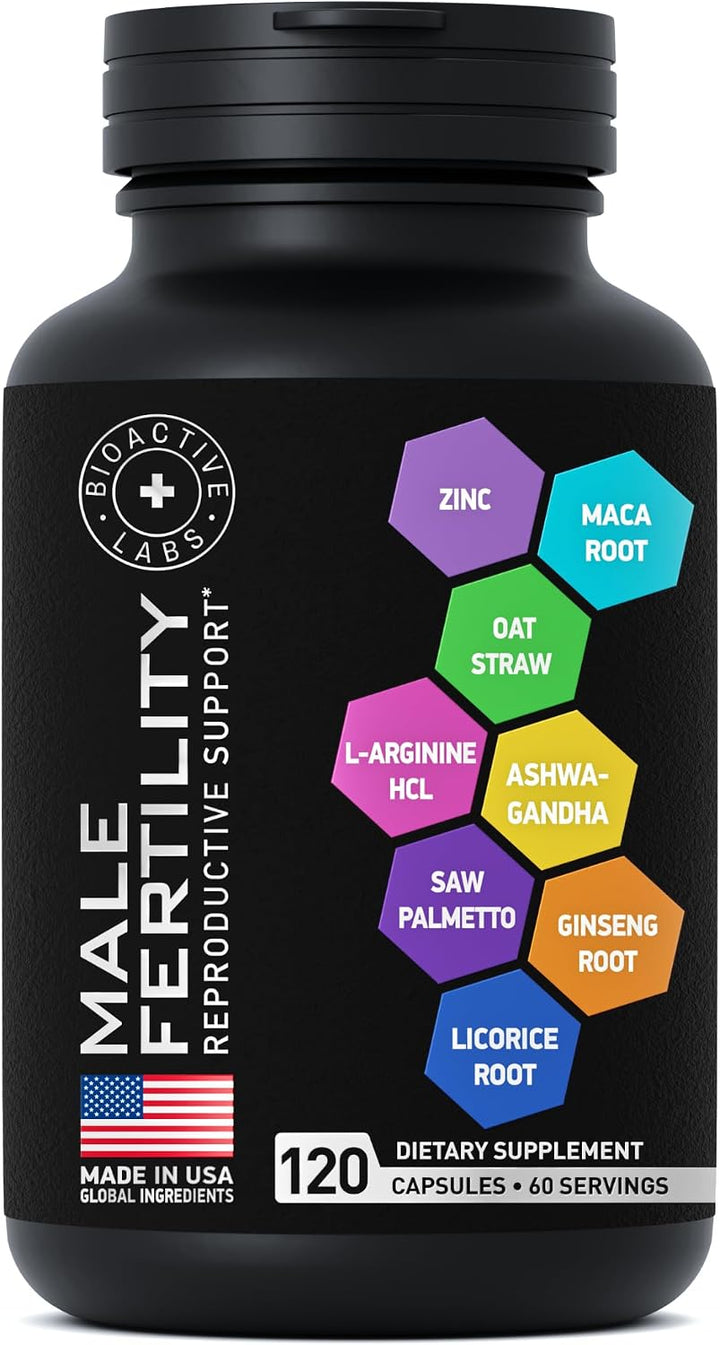 Suplementos de fertilidad para hombres, zinc, maca, ashwagandha, L-...