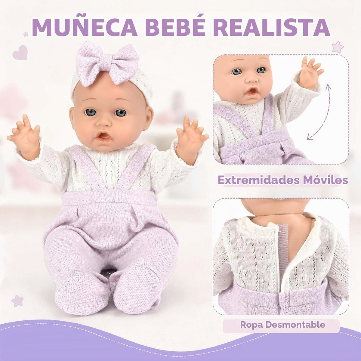 Dreamon Set de muñecas de bebé de 12 pulgadas con accesorios de