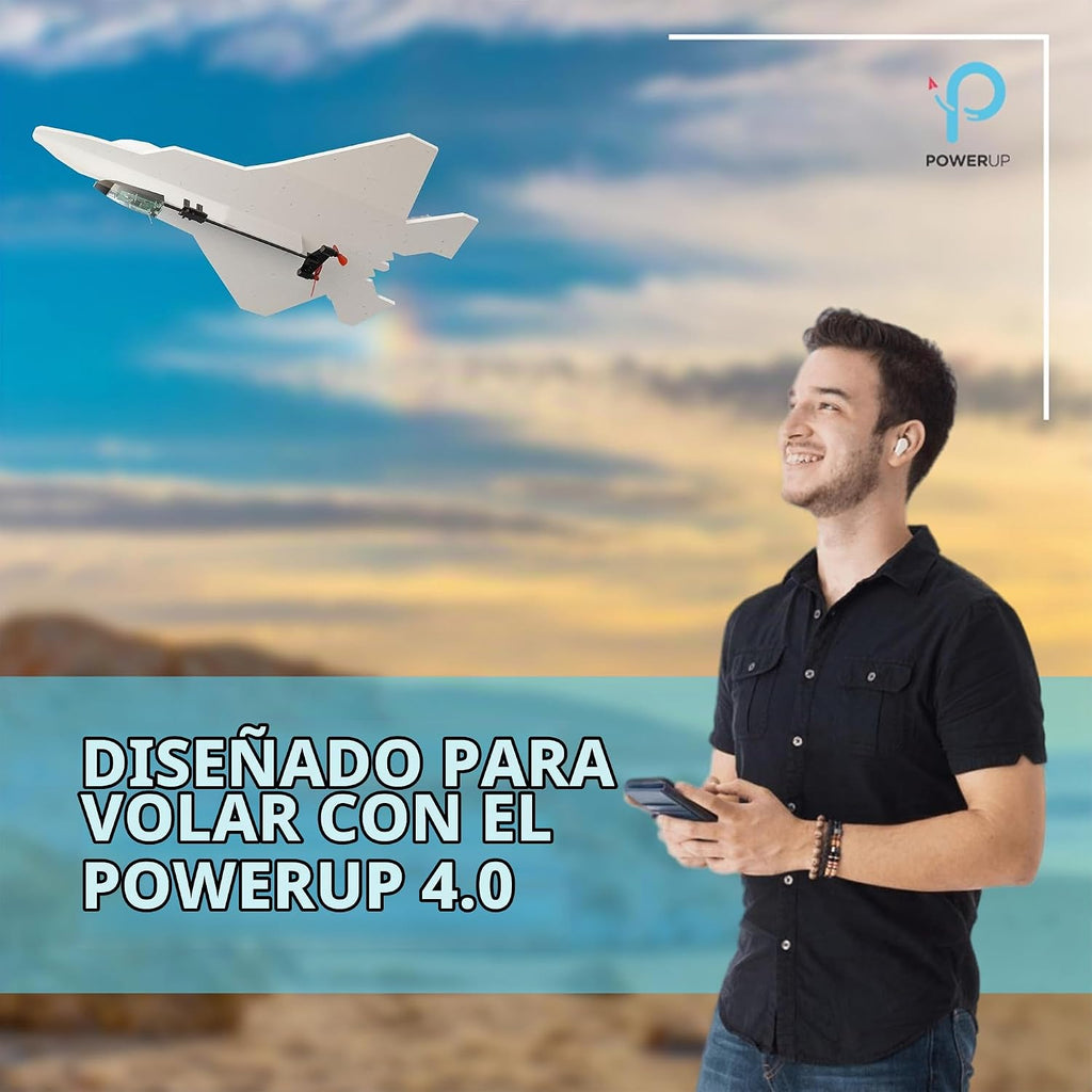 POWERUP 4.0 F-22 Jet Airplane Kit Smartphone App Controlled RC Plane Motor