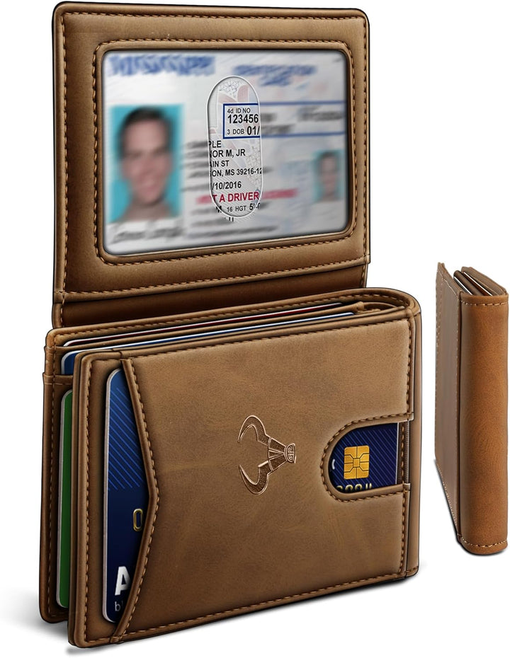 BULLIANT Billetera para hombre, delgada de cuero, bolsillo frontal,...