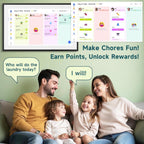 Calendario digital de 21.5" con recompensas de tareas, pantalla táctil y