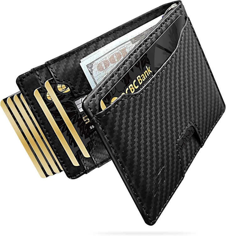 ECOZATU Cartera Minimalista Delgada para Hombres - Cartera con Clip...