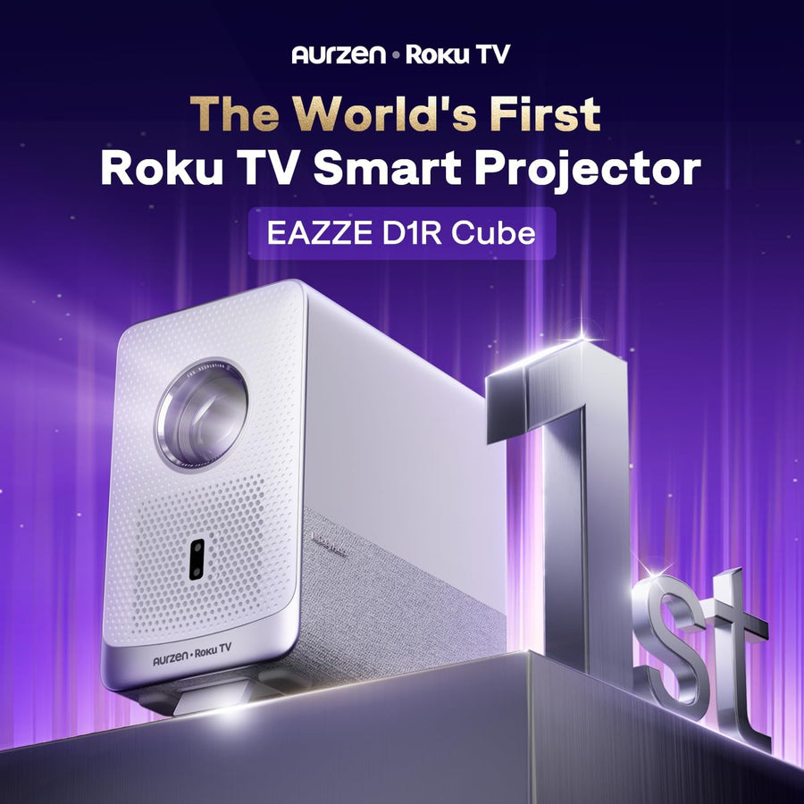 Aurzen Roku - Proyector inteligente para TV con Wifi y Bluetooth, D...