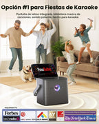 Máquina de Karaoke Ikarao para Adultos, con Pantalla de Letras y Pantalla, Sistema de Karaoke para YouTube, 2 Micrófonos Inalámbricos, Autotune y Eco, KaraFun Prime, Altavoz de Karaoke Portátil para
