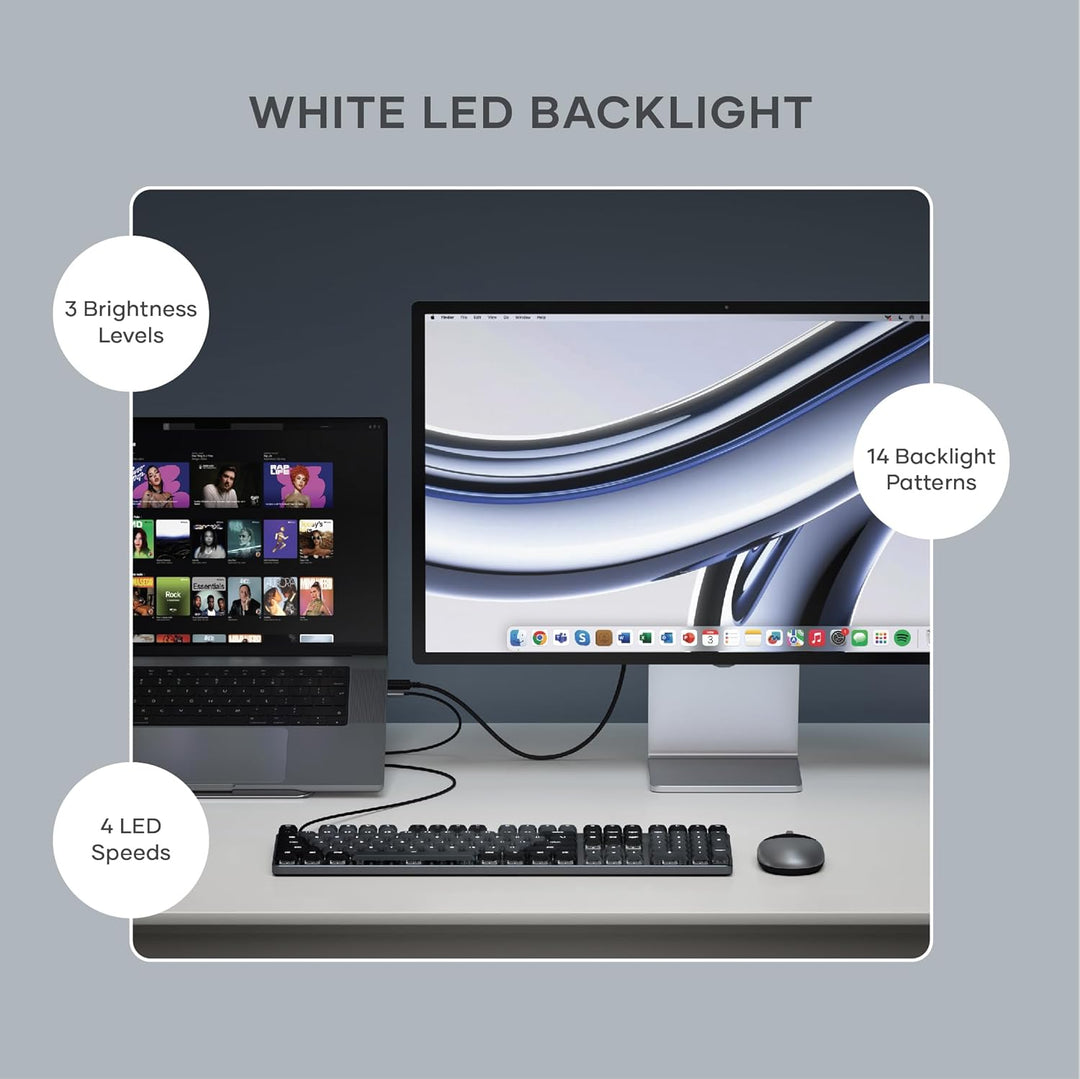 Satechi SM3 - Teclado mecánico para Mac y Windows, 108 teclas de ta...