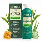 PRIMALS Gel de baño natural, aloe vera, miel cruda, té verde, ingredientes naturales, cero fragancias artificiales, sulfatos, parabenos o colorantes, 13.5 onzas líquidas