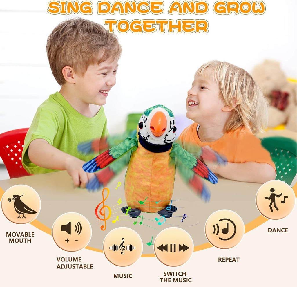 Juguetes para bebés, [ Volumen ajustable ] loro parlante repite lo que dijiste, juguete interactivo que canta y imita, animales de peluche electrónicos, muñeca de mascota para bebés, niños, niños y