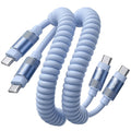 LISEN Cable USB C en espiral corto limpio paquete de 2 unidades de 60 W C a