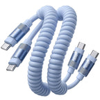 LISEN Cable USB C en espiral corto limpio paquete de 2 unidades de 60 W C a