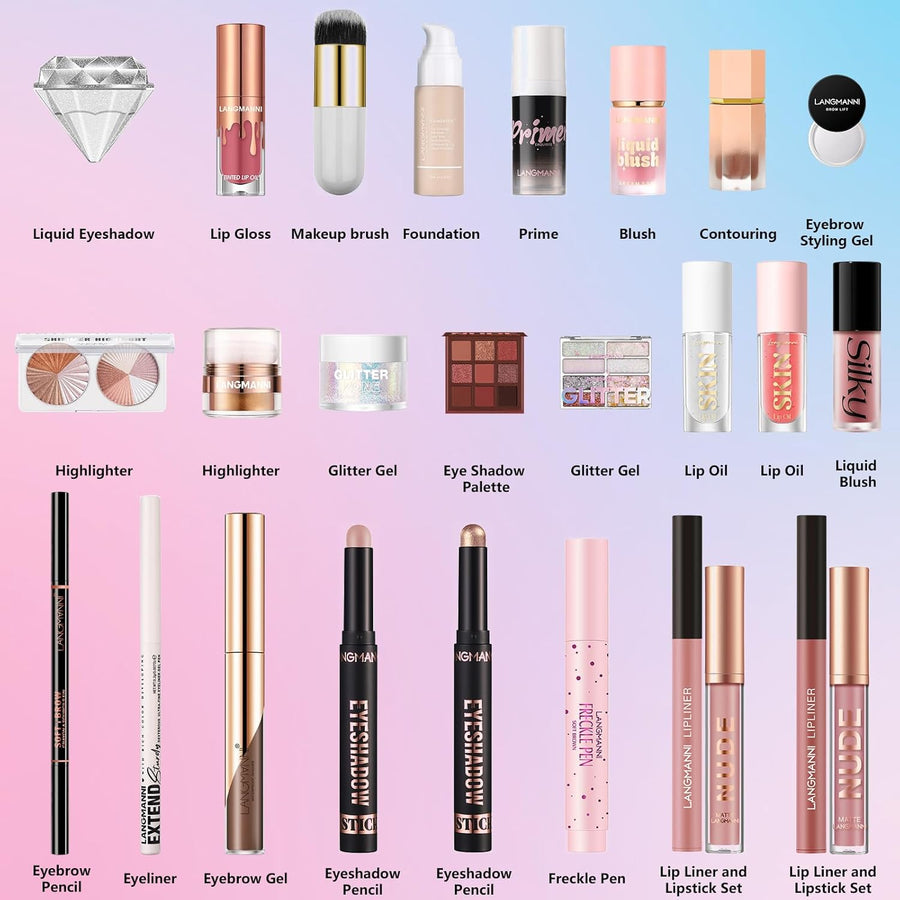 Kit de maquillaje para mujeres y adolescentes, juego completo de ma...