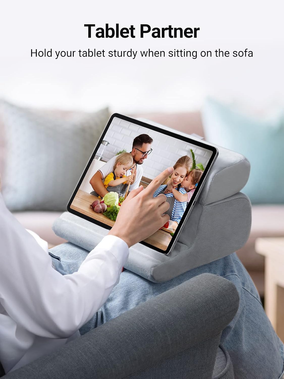 UGREEN - Soporte de almohada para tablet con 3 ángulos de visión ajustables, accesorios de oficina en casa, compatible con iPad Pro 13, 12, 11, 10.5, Air Mini 5, 4, 3, 2, teléfono18, 17, 16, 15, 14