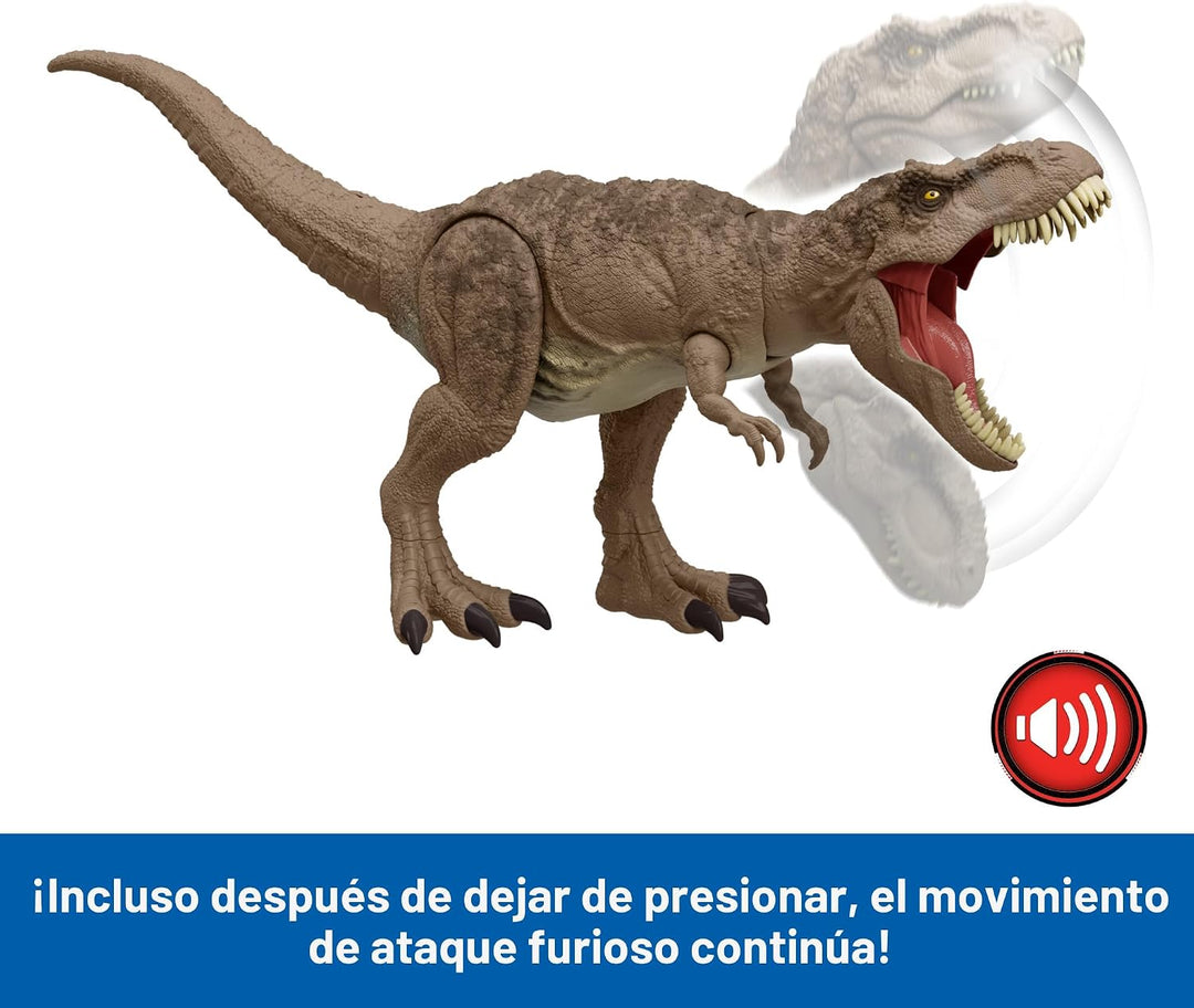 Mattel - Figura de acción de dinosaurio T. rex de Jurassic World co...