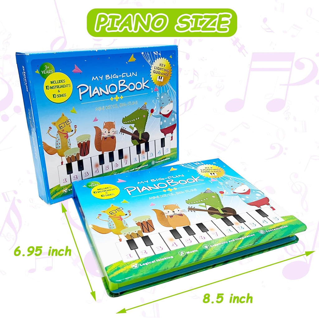 Juguetes de libro de piano para niños, 20 teclas, teclado para niños, juguetes musicales, regalos para niños y niñas de 3, 4 y 5 años