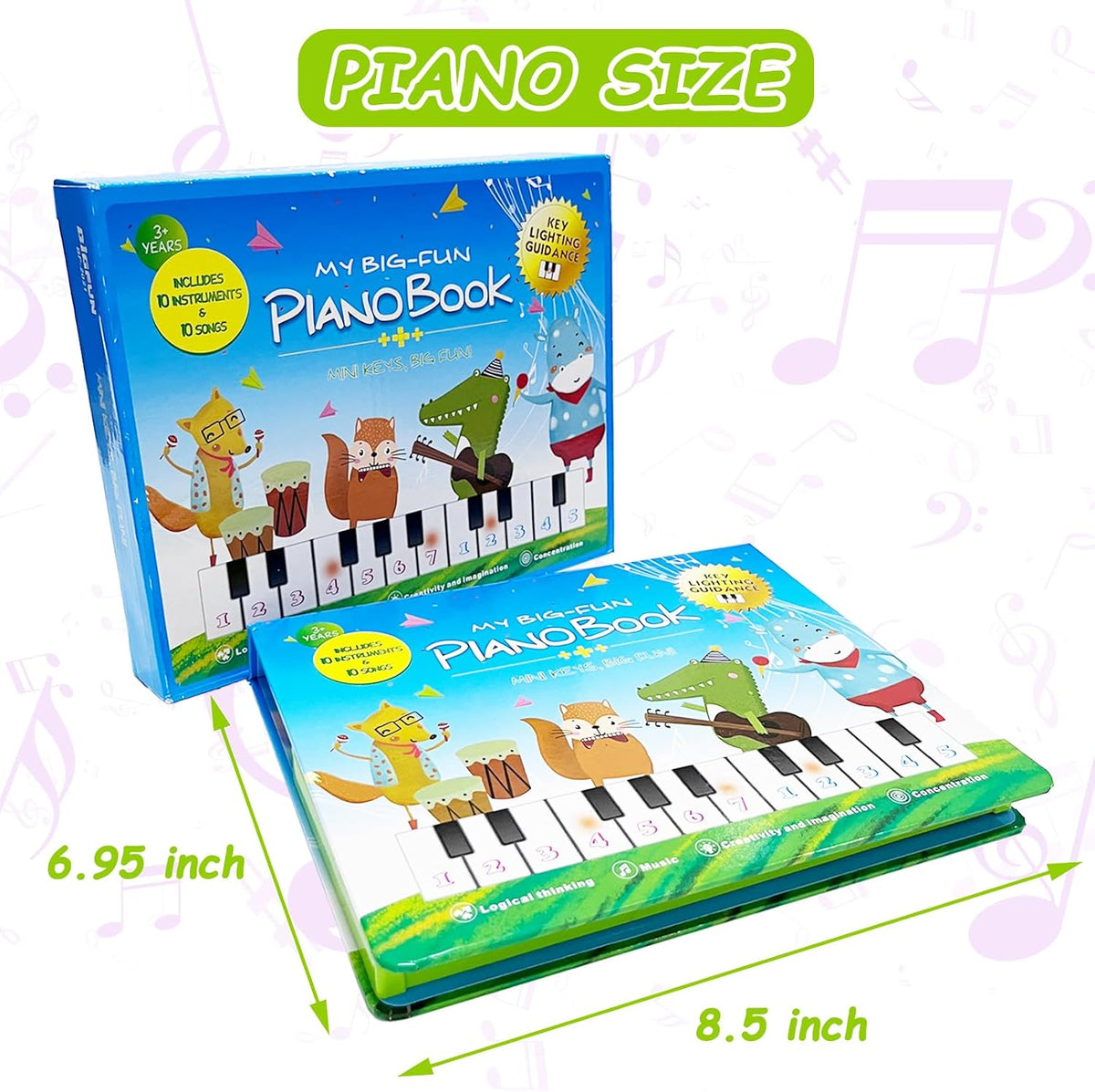 Juguetes de libro de piano para niños, 20 teclas, teclado para niños, juguetes musicales, regalos para niños y niñas de 3, 4 y 5 años