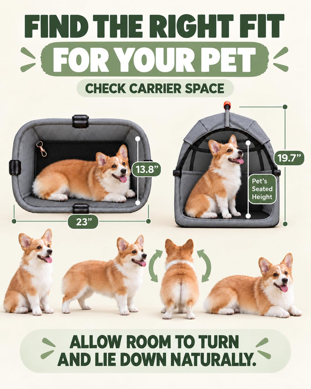 Zoosky Cochecito para mascotas 3 en 1 con transportador extraíble, cochecito plegable para perros y gatos pequeños/medianos, impermeable, todo terreno, con parasoles, asiento de coche