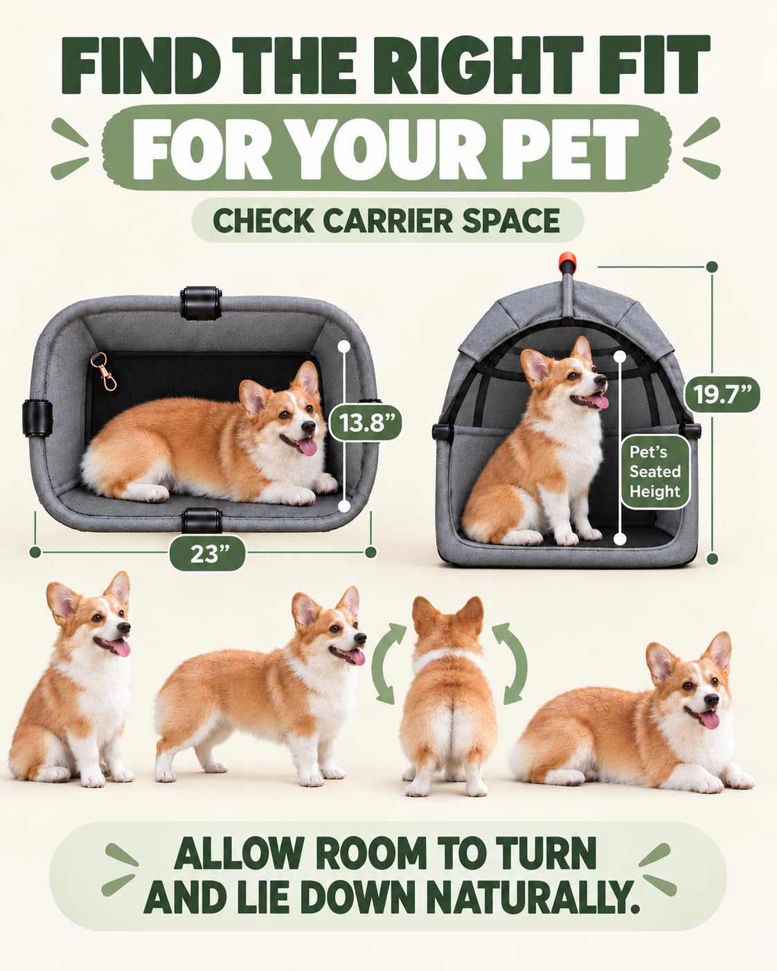 Zoosky Cochecito para mascotas 3 en 1 con transportador extraíble, cochecito plegable para perros y gatos pequeños/medianos, impermeable, todo terreno, con parasoles, asiento de coche