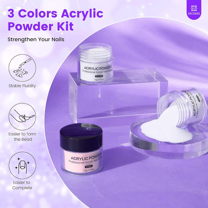 Kit de uñas para principiantes con todo: juego de líquido de polvo...