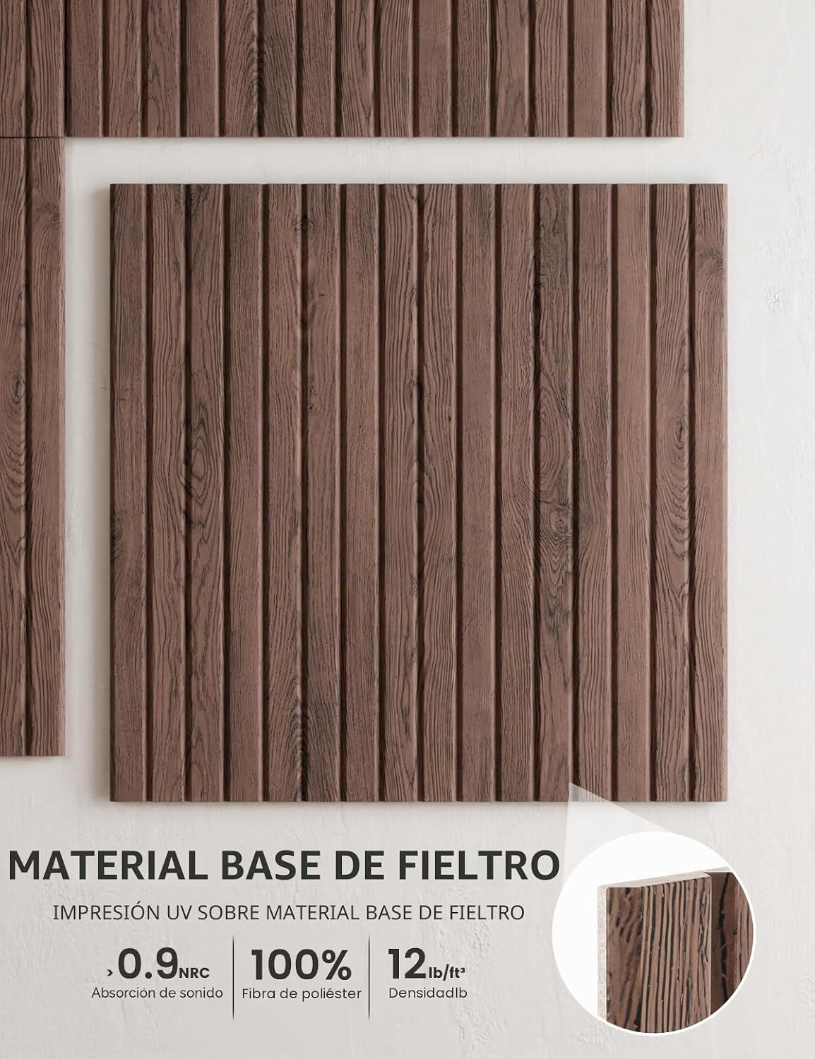 Paquete de 6 tablones de anuncios de fieltro, listones de nogal