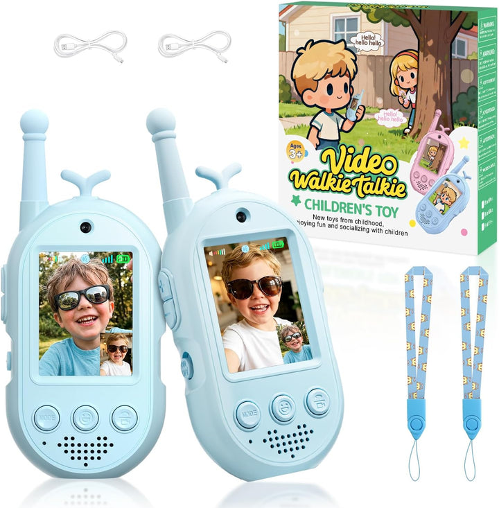 Walkie Talkies de video mejorados para niños, paquete de 2 unidades...