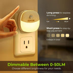 AUVON Luz nocturna enchufable, sensor de movimiento y sensor de atardecer a