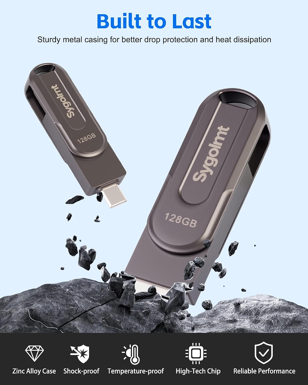 Unidad flash USB de 128 GB para iPhone Photo Stick, 2 en 1 USB C +...
