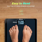 RunStar Báscula digital de baño de 550 libras para peso corporal con plataforma ultra ancha y pantalla LCD grande, báscula precisa de alta precisión con capacidad extra alta