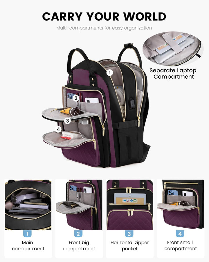 LOVEVOOK Mochila para laptop para mujer con compartimento separado...