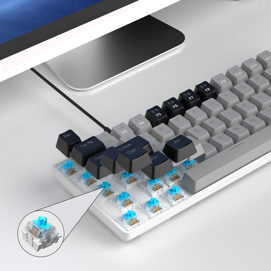 MageGee MK-Box - Teclado portátil 60% mecánico para juegos, retroil...