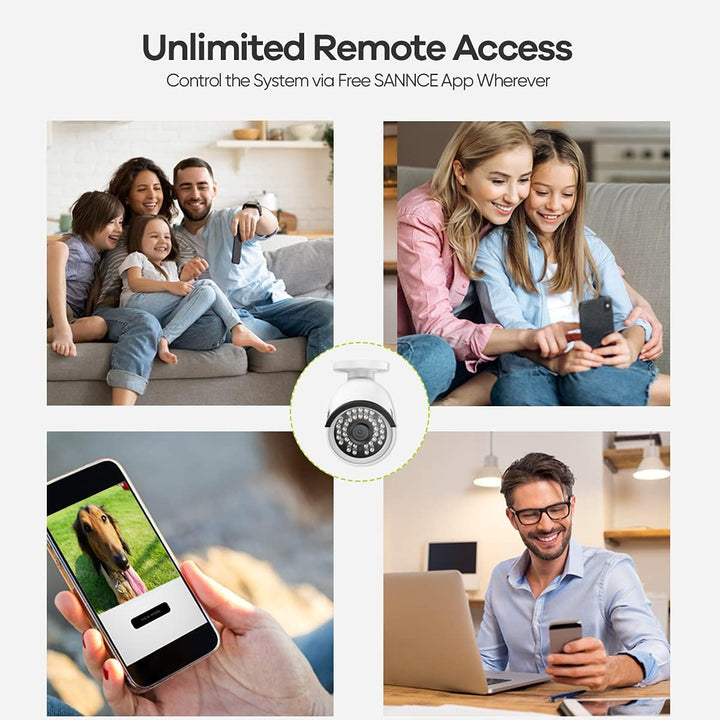 SANNCE Sistema de cámara de seguridad 4K POE - Grabadora NVR de 8 c...