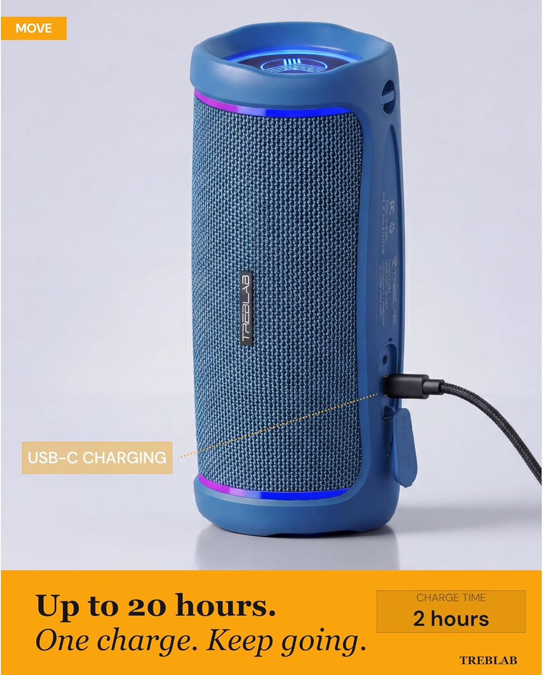 TREBLAB HD77 - Altavoz Bluetooth portátil - Potente sonido de 360°,...