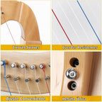 Lotkey Arpa eléctrica de madera de haya de 19 cuerdas, accesorios completos con llave de afinación, bolsa, correa, instrucciones, cable de audio y cuerdas de repuesto, arpa de lira para principiantes y profesionales, regalo ideal