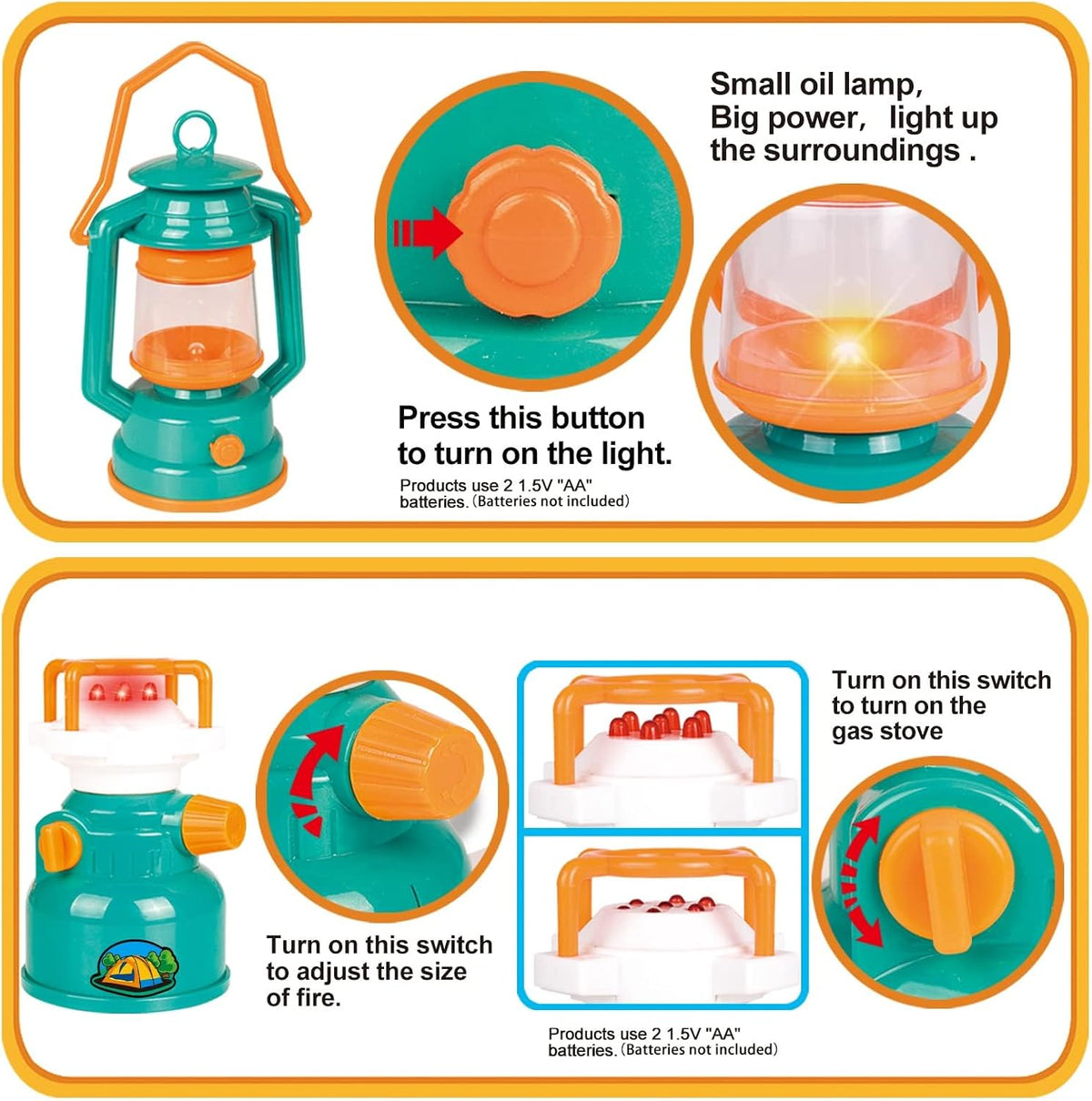FUN LITTLE TOYS Tienda de Juego Pop Up con Equipo de Camping y Set de Herramientas, Juguetes al Aire Libre para Niños