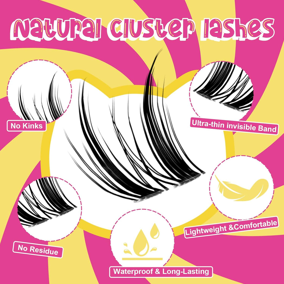 Fowendia Extensiones de racimos de pestañas Freya Manga, kit de ext...