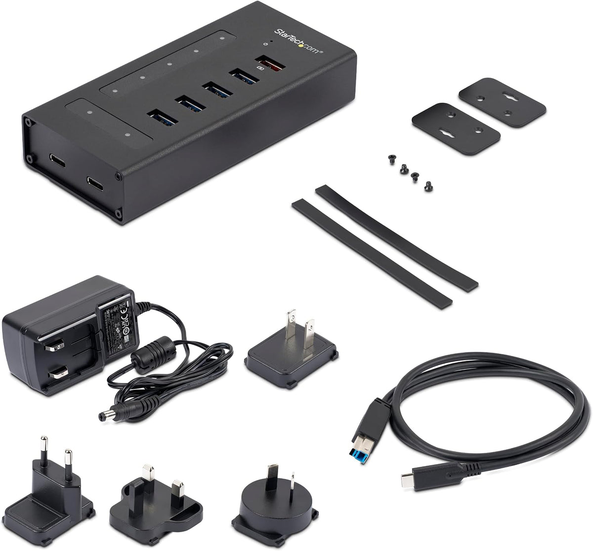 StarTech.com Hub USB C de 7 puertos - USB tipo C a 2x USB-C/5x USB-A - USB
